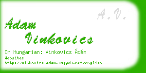 adam vinkovics business card