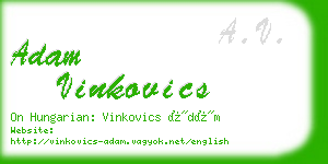 adam vinkovics business card